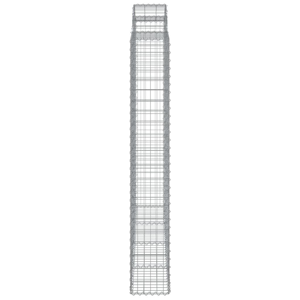 Paniers à gabions arqués 2 pcs 200x30x200/220 cm fer galvanisé