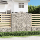 Paniers à gabions arqués 2 pcs 200x30x200/220 cm fer galvanisé