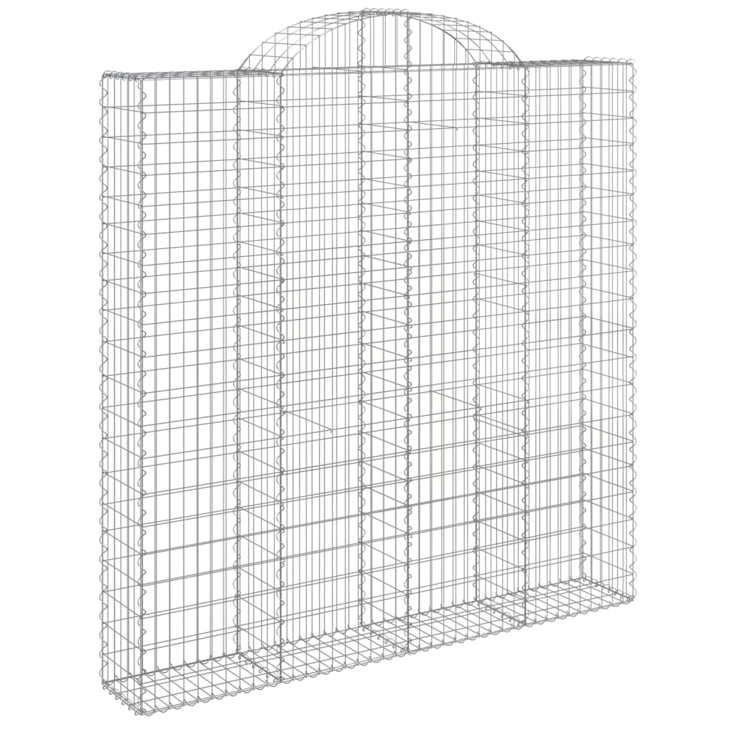 Paniers à gabions arqués 3 pcs 200x30x200/220 cm fer galvanisé