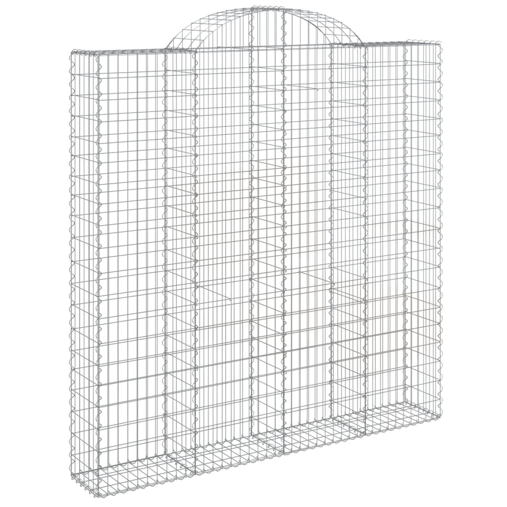 Paniers à gabions arqués 4 pcs 200x30x200/220 cm fer galvanisé