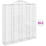 Arched Gabion Baskets 11 pcs 200x30x200/220 cm Galvanized Iron