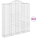 Arched Gabion Baskets 12 pcs 200x30x200/220 cm Galvanized Iron