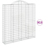 Paniers à gabions arqués 13 pcs 200x30x200/220 cm fer galvanisé