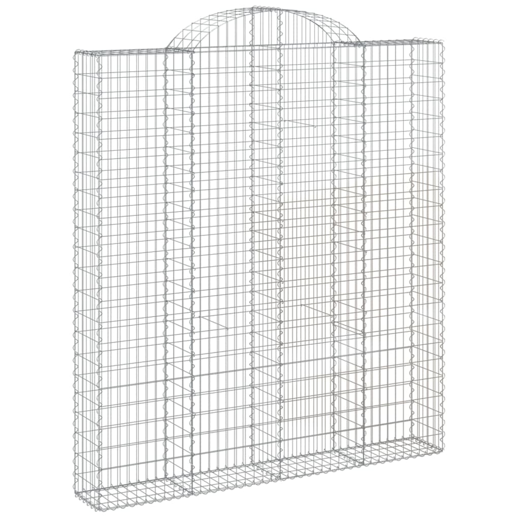 Paniers à gabions arqués 2 pcs 200x30x220/240 cm fer galvanisé