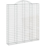 Paniers à gabions arqués 2 pcs 200x30x220/240 cm fer galvanisé