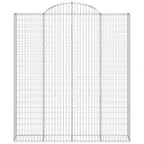 Paniers à gabions arqués 3 pcs 200x30x220/240 cm fer galvanisé