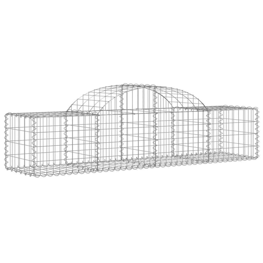 Paniers à gabions arqués 2 pcs 200x50x40/60 cm fer galvanisé