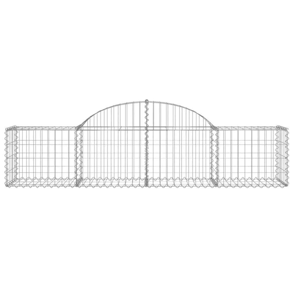 Paniers à gabions arqués 2 pcs 200x50x40/60 cm fer galvanisé