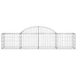 Paniers à gabions arqués 2 pcs 200x50x40/60 cm fer galvanisé