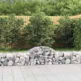 Paniers à gabions arqués 2 pcs 200x50x40/60 cm fer galvanisé