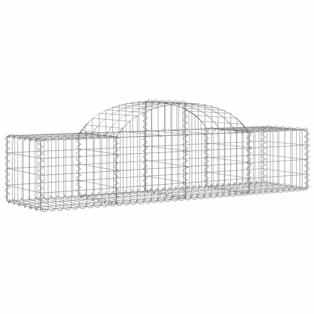 Paniers à gabions arqués 3 pcs 200x50x40/60 cm fer galvanisé