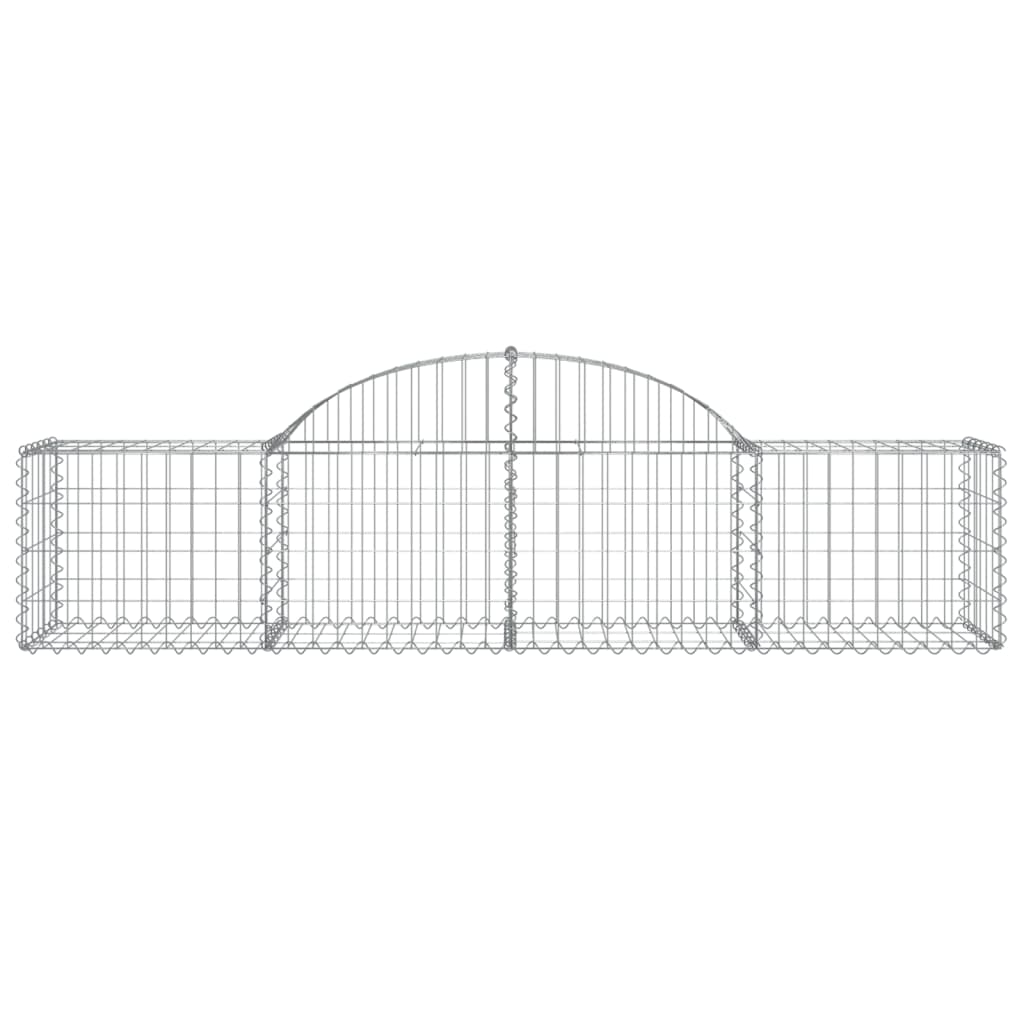 Paniers à gabions arqués 3 pcs 200x50x40/60 cm fer galvanisé