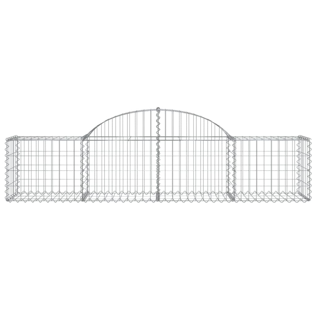 Paniers à gabions arqués 4 pcs 200x50x40/60 cm fer galvanisé