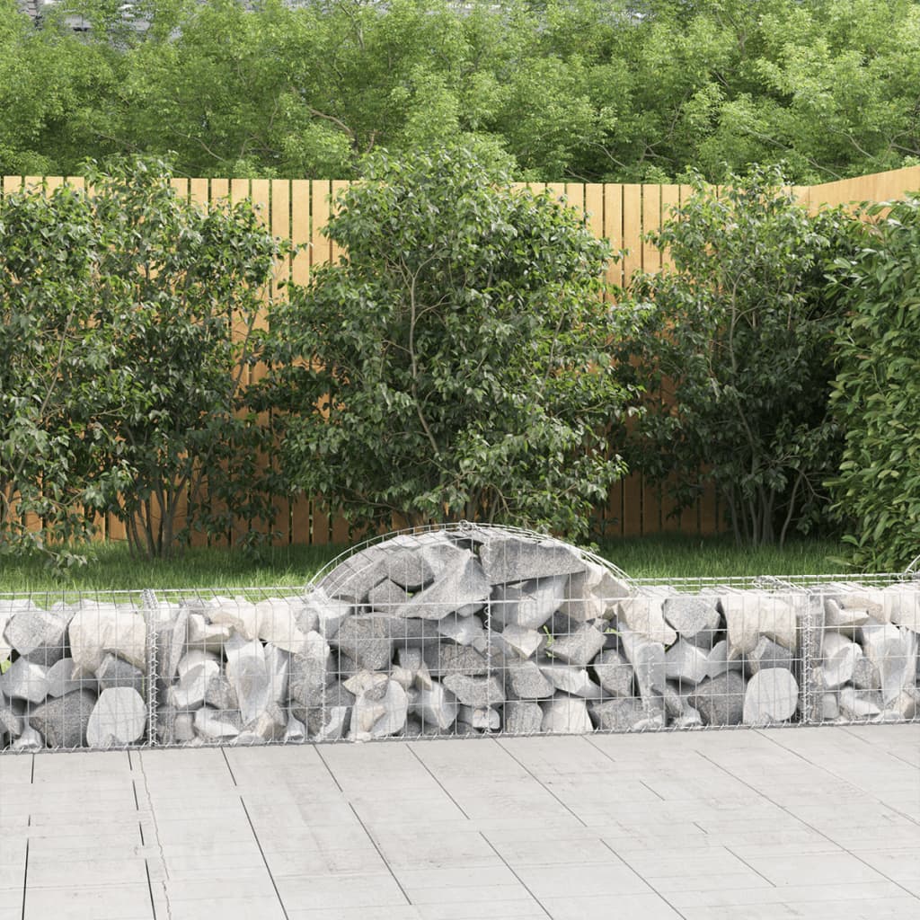 Paniers à gabions arqués 4 pcs 200x50x40/60 cm fer galvanisé