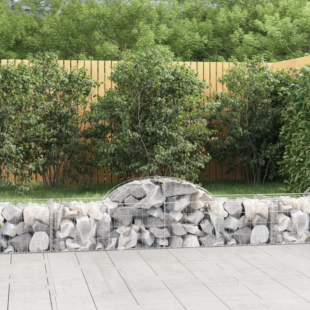 Paniers à gabions arqués 5 pcs 200x50x40/60 cm fer galvanisé