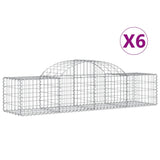 Paniers à gabions arqués 6 pcs 200x50x40/60 cm fer galvanisé