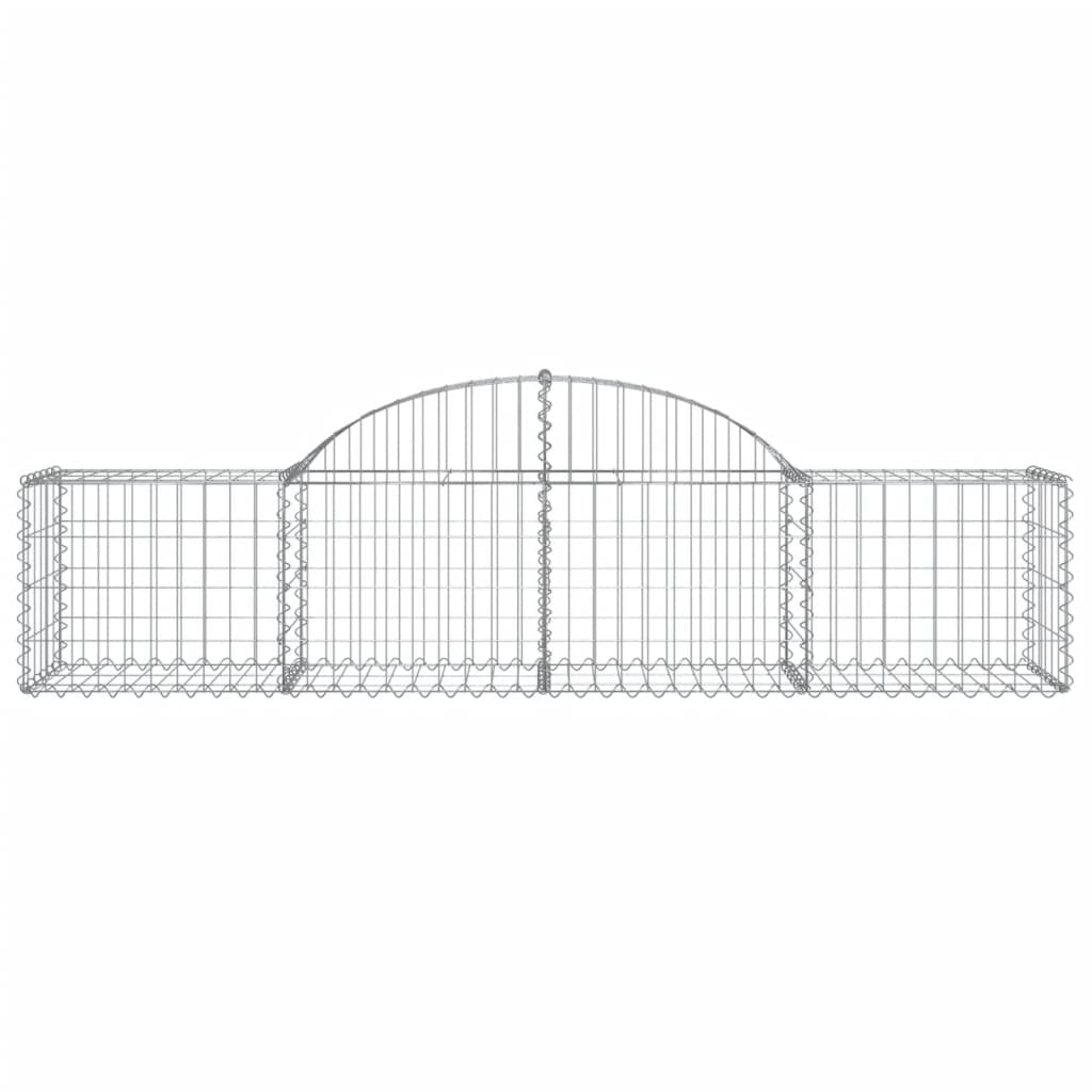 Paniers à gabions arqués 6 pcs 200x50x40/60 cm fer galvanisé