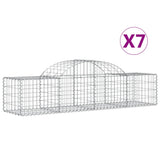 Paniers à gabions arqués 7 pcs 200x50x40/60 cm fer galvanisé