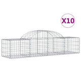 Paniers à gabions arqués 10 pcs 200x50x40/60 cm fer galvanisé