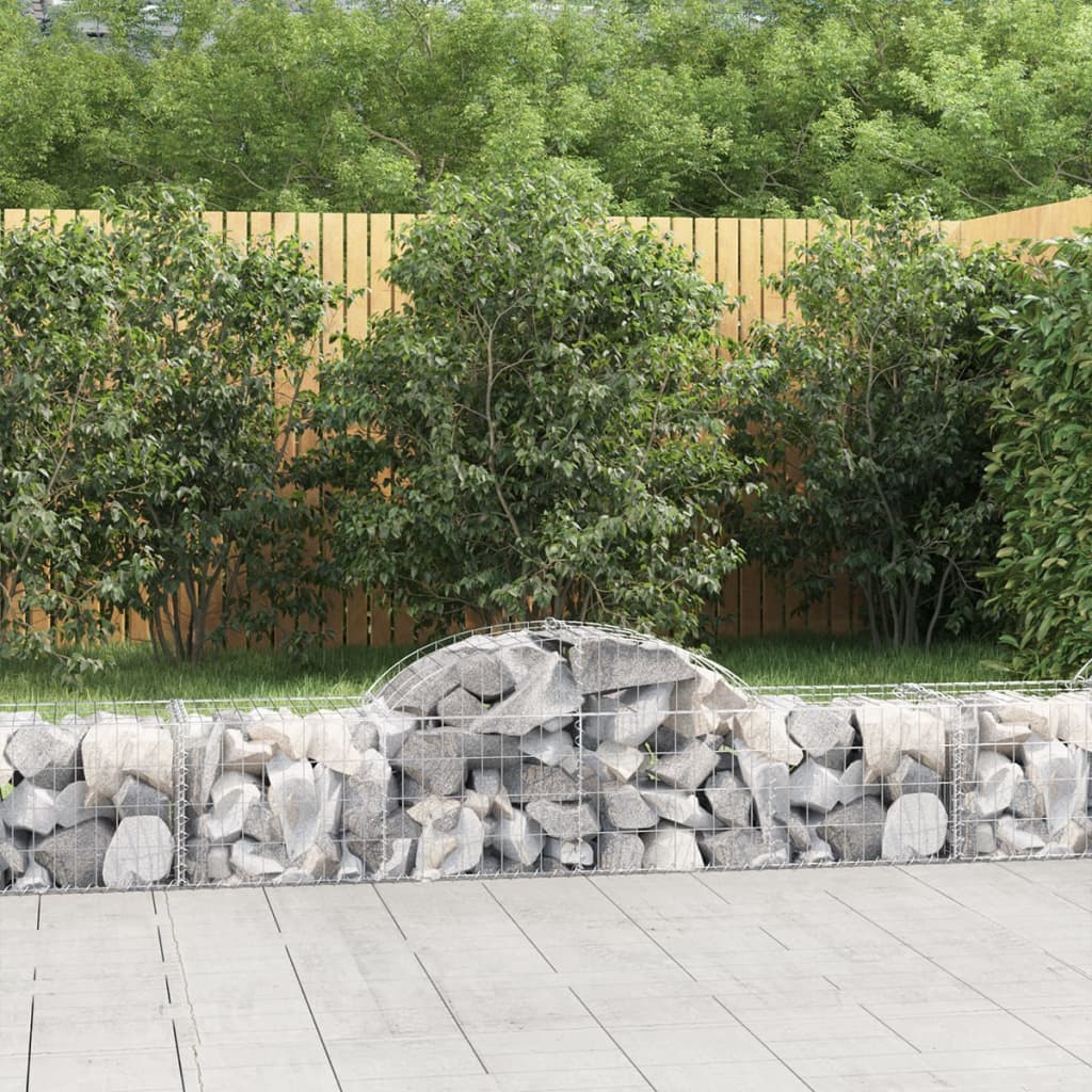 Paniers à gabions arqués 10 pcs 200x50x40/60 cm fer galvanisé