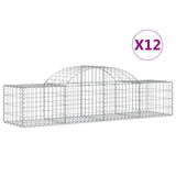 Arched Gabion Baskets 12 pcs 200x50x40/60 cm Galvanized Iron