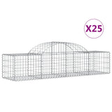 Paniers à gabions arqués 25 pcs 200x50x40/60 cm fer galvanisé