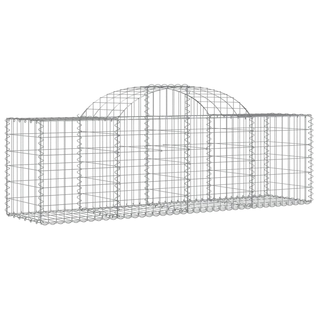 Paniers à gabions arqués 2 pcs 200x50x60/80 cm Fer galvanisé