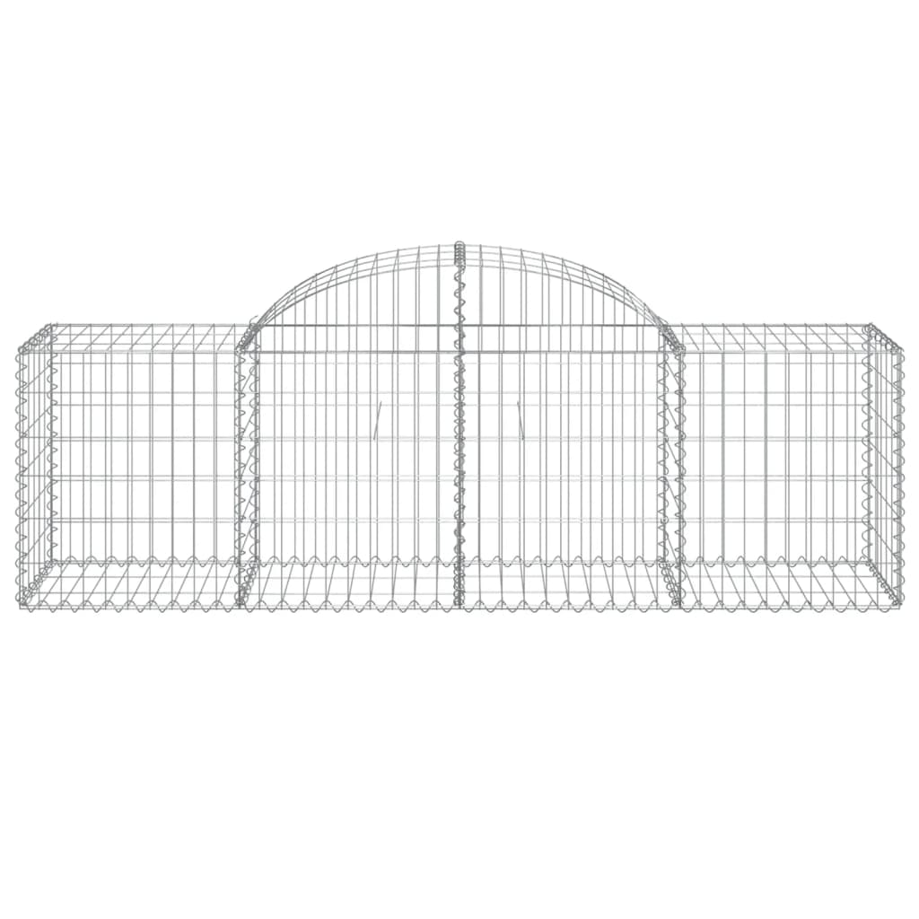 Paniers à gabions arqués 2 pcs 200x50x60/80 cm Fer galvanisé