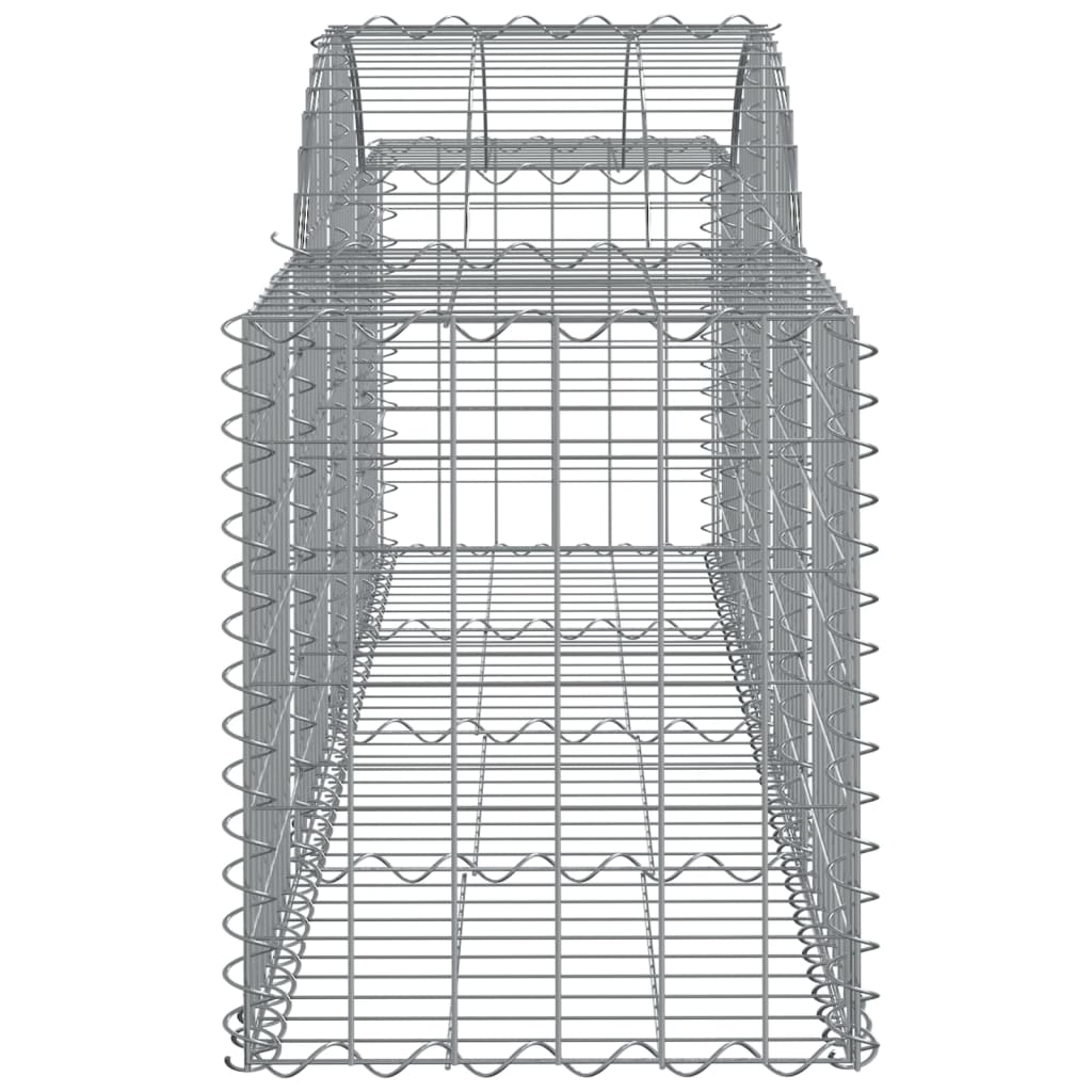 Paniers à gabions arqués 2 pcs 200x50x60/80 cm Fer galvanisé