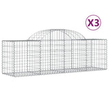 Paniers à gabions arqués 3 pcs 200x50x60/80 cm Fer galvanisé