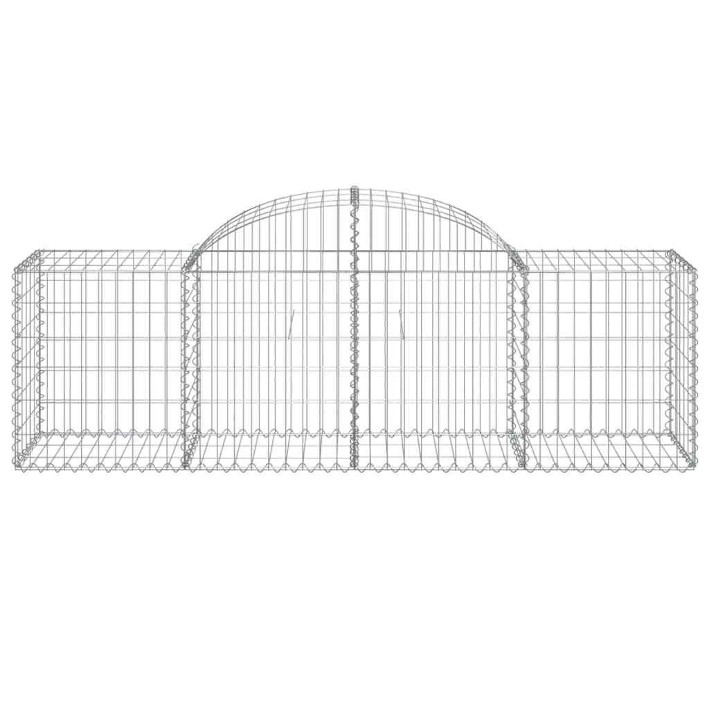 Paniers à gabions arqués 3 pcs 200x50x60/80 cm Fer galvanisé