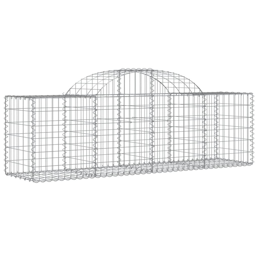 Paniers à gabions arqués 4 pcs 200x50x60/80 cm Fer galvanisé