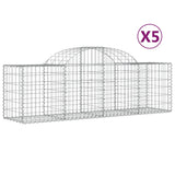 Paniers à gabions arqués 5 pcs 200x50x60/80 cm Fer galvanisé