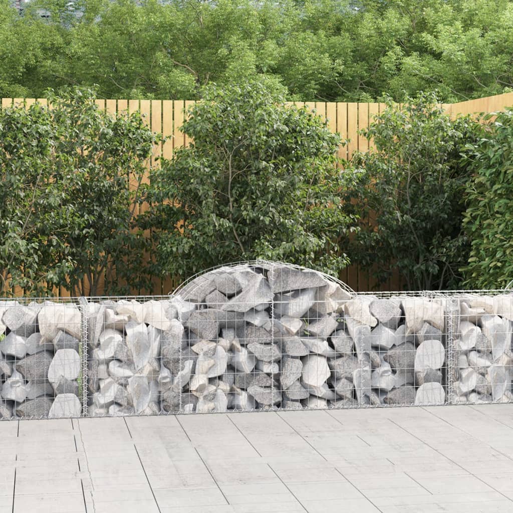 Paniers à gabions arqués 6 pcs 200x50x60/80 cm Fer galvanisé