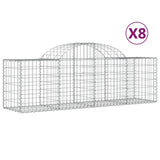 Paniers à gabions arqués 8 pcs 200x50x60/80 cm Fer galvanisé