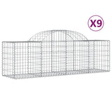 Paniers à gabions arqués 9 pcs 200x50x60/80 cm Fer galvanisé