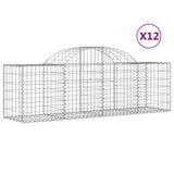 Arched Gabion Baskets 12 pcs 200x50x60/80 cm Galvanized Iron