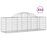 Arched Gabion Baskets 14 pcs 200x50x60/80 cm Galvanized Iron