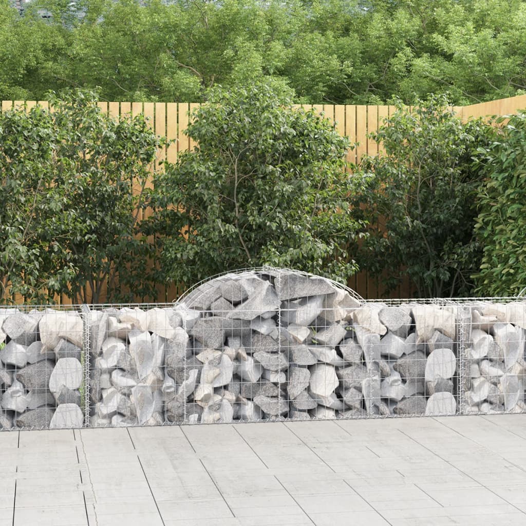 Arched Gabion Baskets 14 pcs 200x50x60/80 cm Galvanized Iron