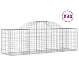 Paniers à gabions arqués 30 pcs 200x50x60/80 cm fer galvanisé