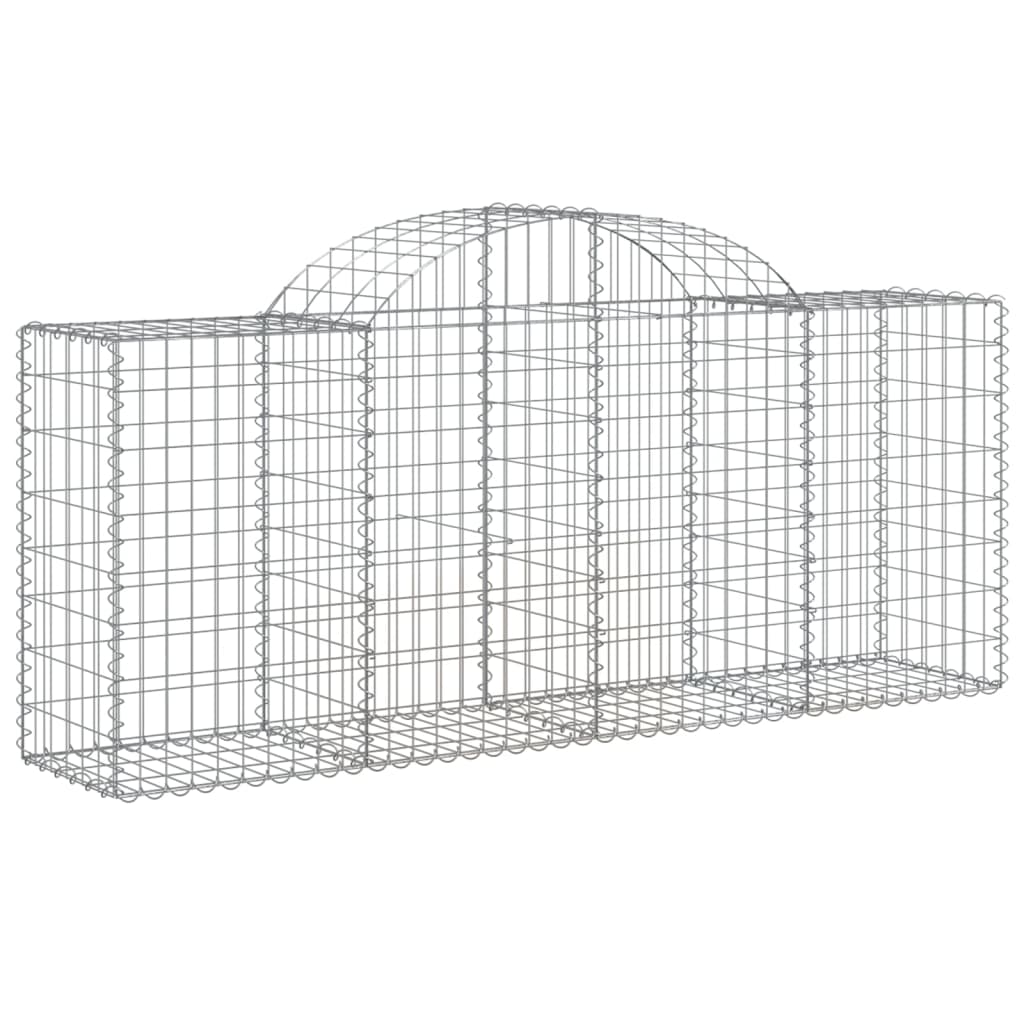 Paniers à gabions arqués 2 pcs 200x50x80/100 cm Fer galvanisé