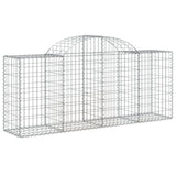 Paniers à gabions arqués 2 pcs 200x50x80/100 cm Fer galvanisé