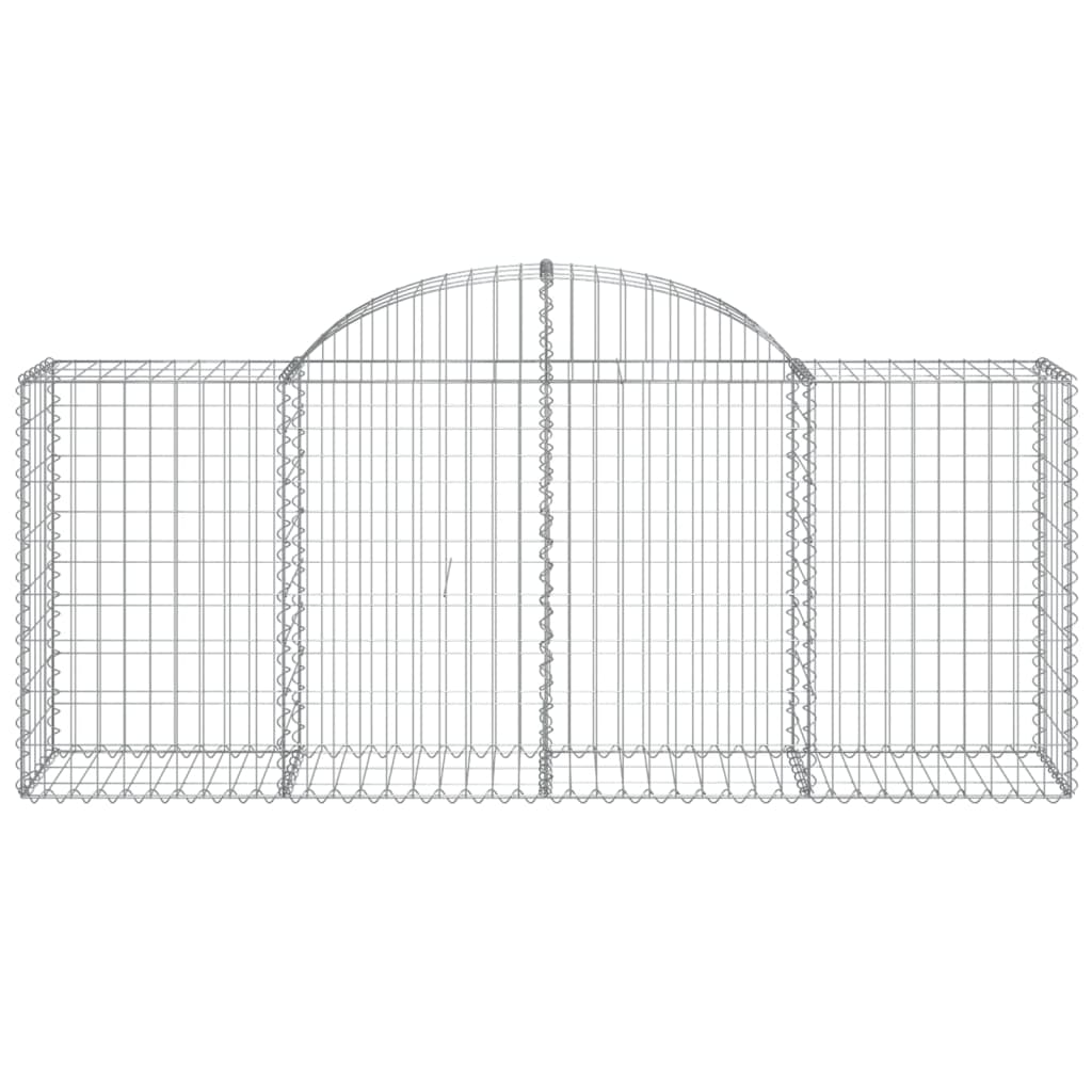 Paniers à gabions arqués 2 pcs 200x50x80/100 cm Fer galvanisé