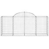 Paniers à gabions arqués 2 pcs 200x50x80/100 cm Fer galvanisé