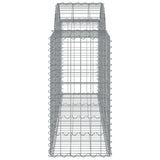 Paniers à gabions arqués 2 pcs 200x50x80/100 cm Fer galvanisé