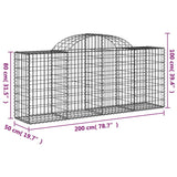 Paniers à gabions arqués 2 pcs 200x50x80/100 cm Fer galvanisé