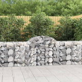 Paniers à gabions arqués 2 pcs 200x50x80/100 cm Fer galvanisé