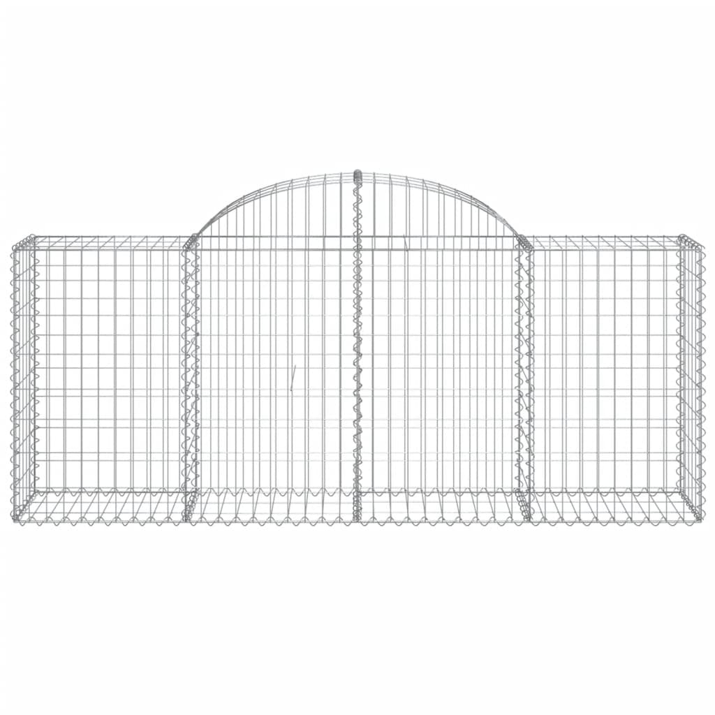 Paniers à gabions arqués 4 pcs 200x50x80/100 cm Fer galvanisé