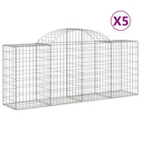 Paniers à gabions arqués 5 pcs 200x50x80/100 cm Fer galvanisé