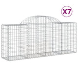 Paniers à gabions arqués 7 pcs 200x50x80/100 cm Fer galvanisé